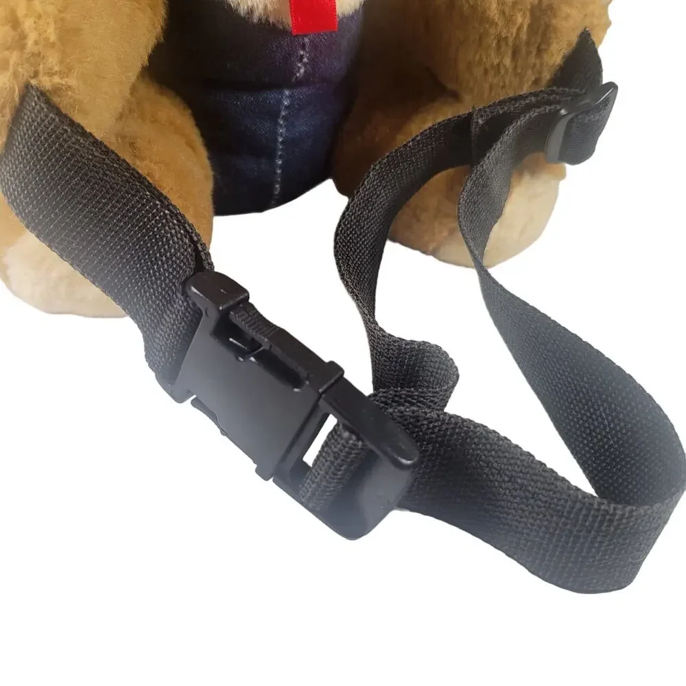 1986 Teddy Bear Plush Belt Shoulder Bag Fanny Pack Collectible Musical Wind-Up